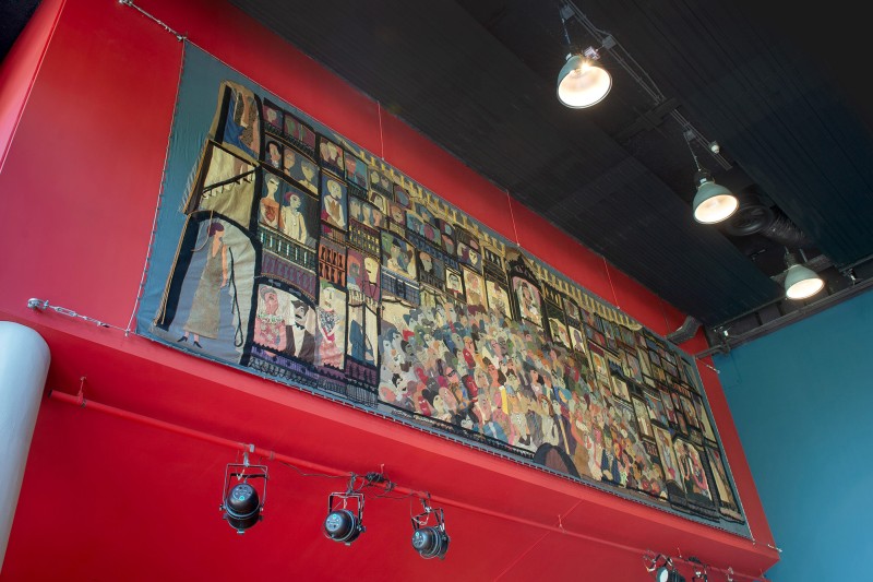 Ophangconstructie gobelin kunstwerk